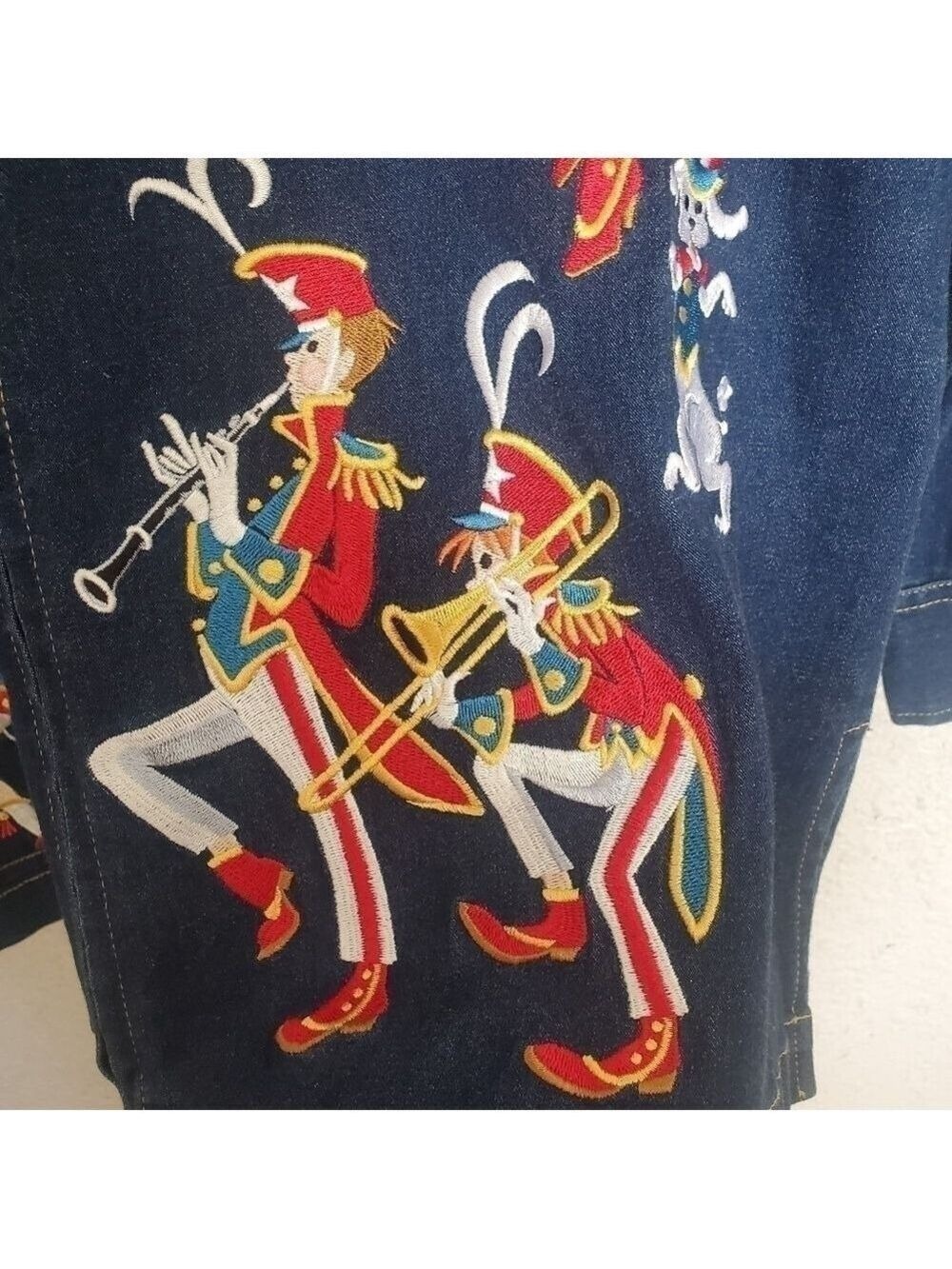 Bob Mackie Jacket Women (M) Marching Band Blue Denim Whimsical Patriotic July 4 - Picture 7 of 16
